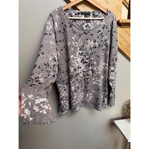 Mario Serrani Italy Women's XL Floral Long Sleeve Top Artsy‎ Office Lightweight